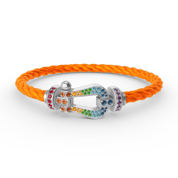 [Mystic Crown]FORC LARGE HORSESHOE  COLORED DIAMOND BRACELET SILVER