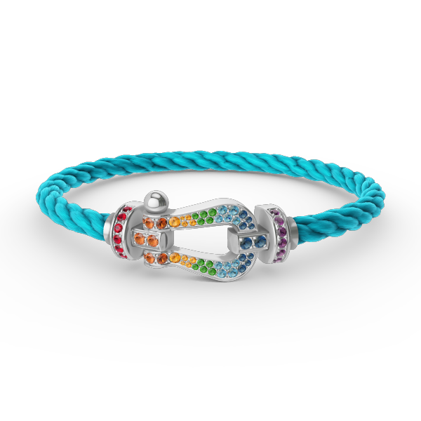 [Mystic Crown]FORC LARGE HORSESHOE  COLORED DIAMOND BRACELET SILVER