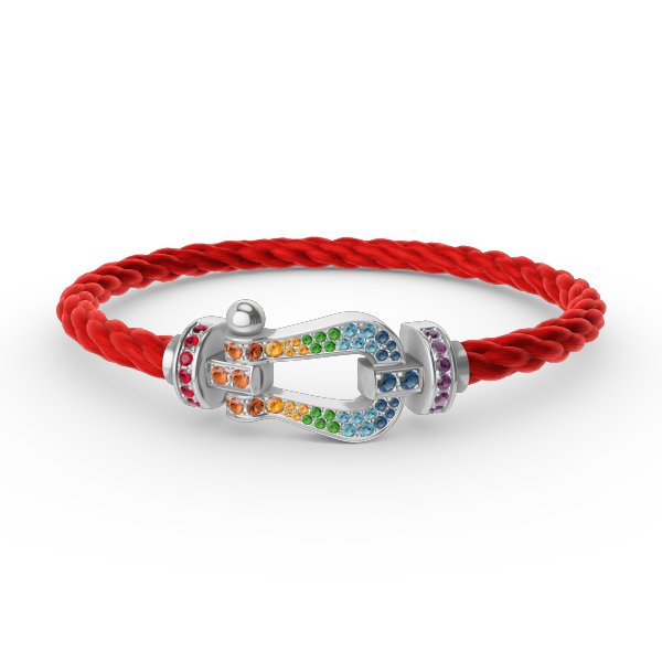 [Mystic Crown]FORC LARGE HORSESHOE  COLORED DIAMOND BRACELET SILVER