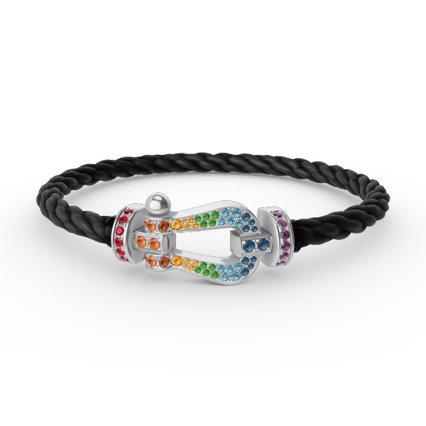 [Mystic Crown]FORC LARGE HORSESHOE  COLORED DIAMOND BRACELET SILVER