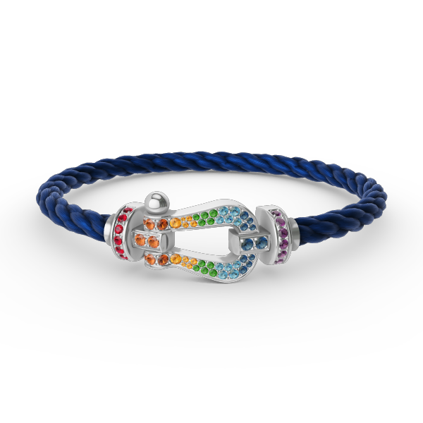 [Mystic Crown]FORC LARGE HORSESHOE  COLORED DIAMOND BRACELET SILVER