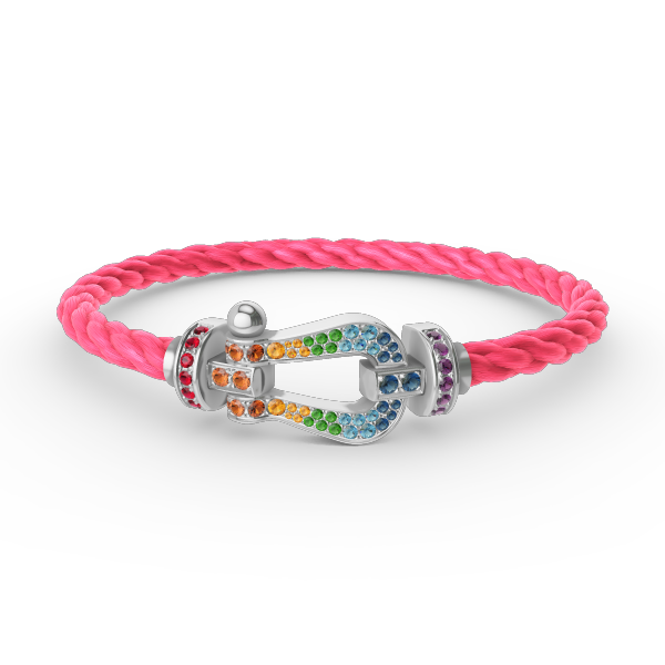 [Mystic Crown]FORC LARGE HORSESHOE  COLORED DIAMOND BRACELET SILVER