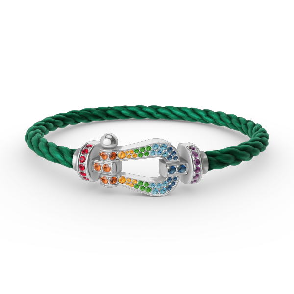 [Mystic Crown]FORC LARGE HORSESHOE  COLORED DIAMOND BRACELET SILVER