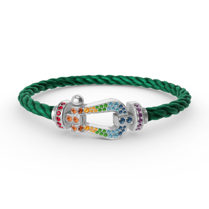 [Mystic Crown]FORC LARGE HORSESHOE  COLORED DIAMOND BRACELET SILVER