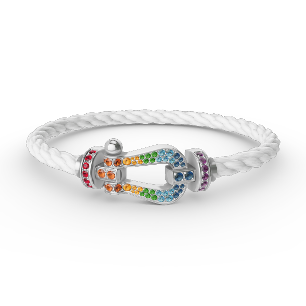 [Mystic Crown]FORC LARGE HORSESHOE  COLORED DIAMOND BRACELET SILVER