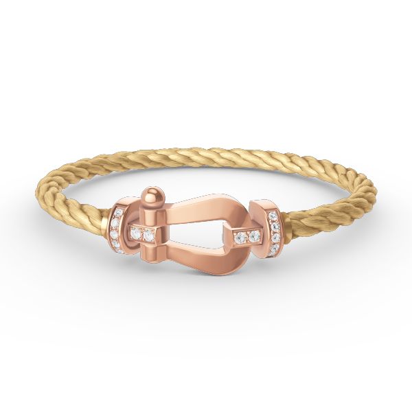 [Mystic Crown]FORCE LARGE HORSESHOE HALF DIAMOND BRACELET ROSE GOLD
