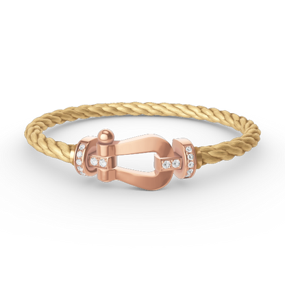 [Mystic Crown]FORCE LARGE HORSESHOE HALF DIAMOND BRACELET ROSE GOLD