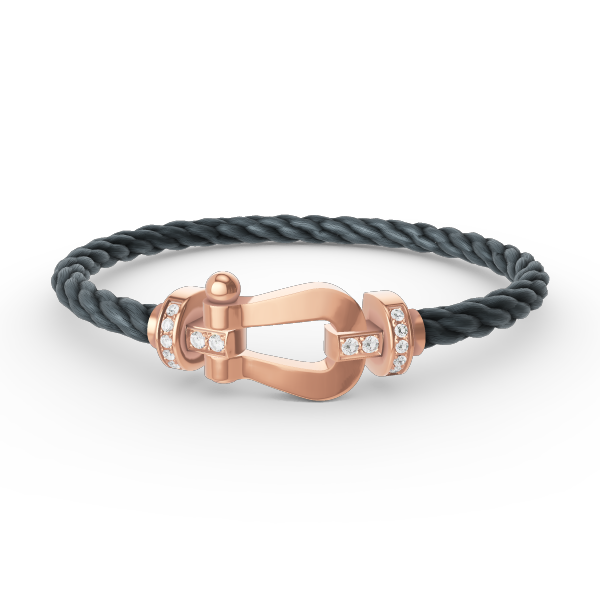 [Mystic Crown]FORCE LARGE HORSESHOE HALF DIAMOND BRACELET ROSE GOLD