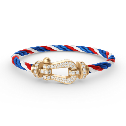 [Mystic Crown]FORCE LARGE HORSESHOE FULL DIAMOND BRACELET GOLD