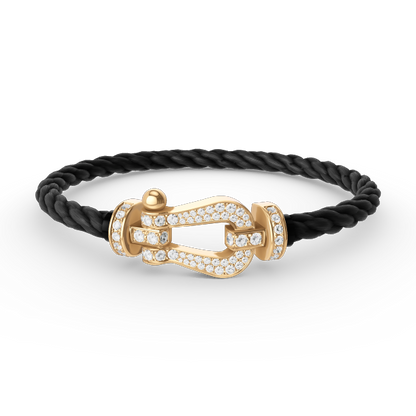 [Mystic Crown]FORCE LARGE HORSESHOE FULL DIAMOND BRACELET GOLD