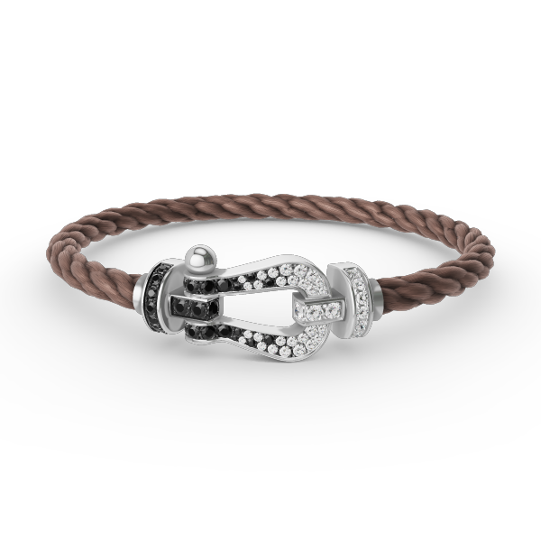 [Mystic Crown]FORCE LARGE HORSESHOE BLACK WHITE DIAMOND BRACELET SILVER