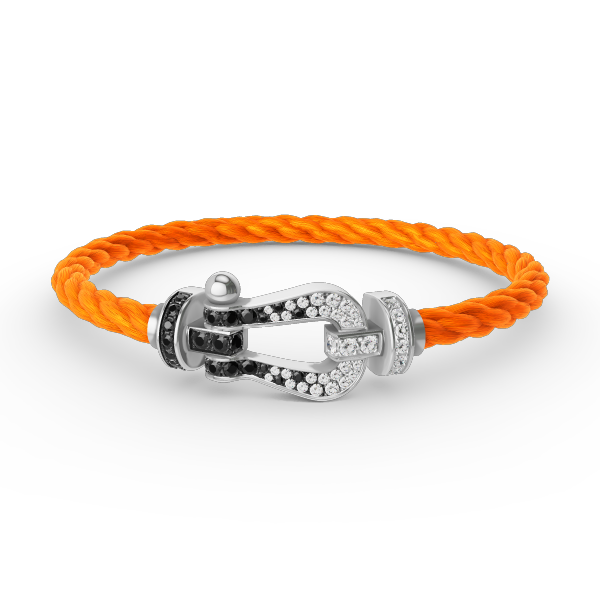 [Mystic Crown]FORCE LARGE HORSESHOE BLACK WHITE DIAMOND BRACELET SILVER