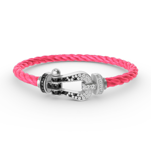 [Mystic Crown]FORCE LARGE HORSESHOE BLACK WHITE DIAMOND BRACELET SILVER