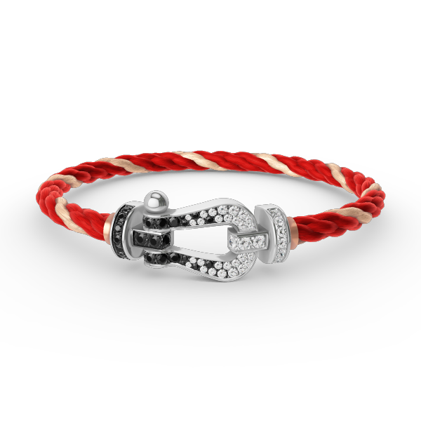 [Mystic Crown]FORCE LARGE HORSESHOE BLACK WHITE DIAMOND BRACELET SILVER