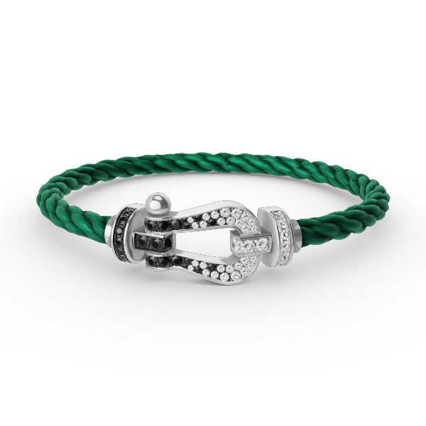 [Mystic Crown]FORCE LARGE HORSESHOE BLACK WHITE DIAMOND BRACELET SILVER