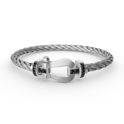 [Mystic Crown]FORCE LARGE HORSESHOE BLACK DIAMOND BRACELET SILVER