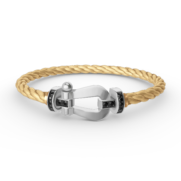 [Mystic Crown]FORCE LARGE HORSESHOE BLACK DIAMOND BRACELET SILVER