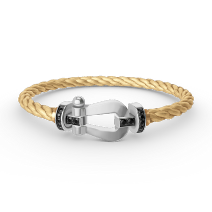 [Mystic Crown]FORCE LARGE HORSESHOE BLACK DIAMOND BRACELET SILVER