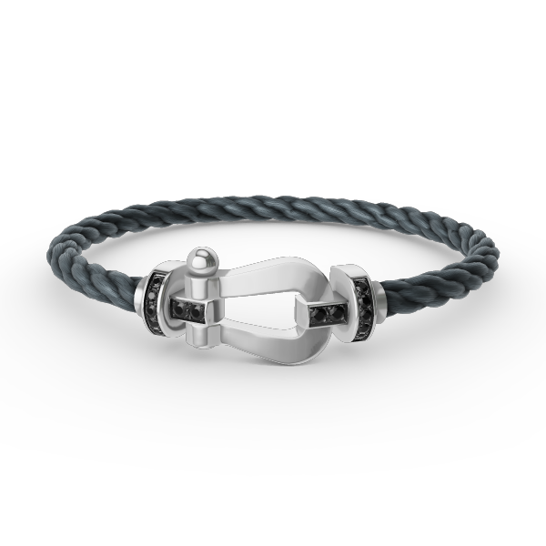[Mystic Crown]FORCE LARGE HORSESHOE BLACK DIAMOND BRACELET SILVER