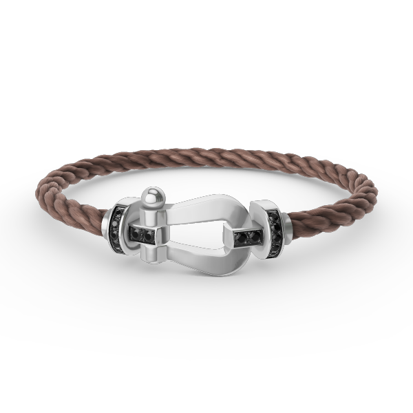 [Mystic Crown]FORCE LARGE HORSESHOE BLACK DIAMOND BRACELET SILVER
