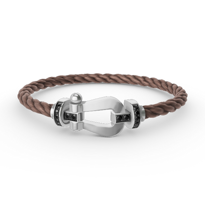[Mystic Crown]FORCE LARGE HORSESHOE BLACK DIAMOND BRACELET SILVER