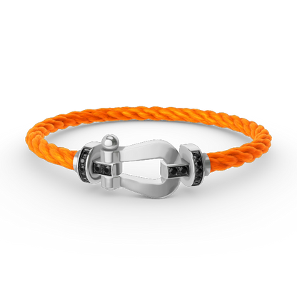 [Mystic Crown]FORCE LARGE HORSESHOE BLACK DIAMOND BRACELET SILVER