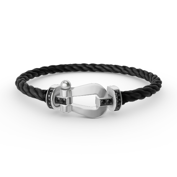 [Mystic Crown]FORCE LARGE HORSESHOE BLACK DIAMOND BRACELET SILVER