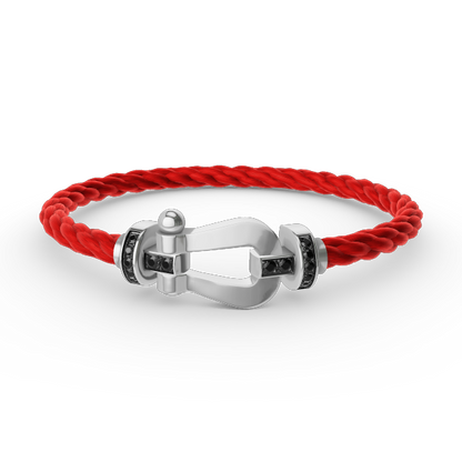 [Mystic Crown]FORCE LARGE HORSESHOE BLACK DIAMOND BRACELET SILVER