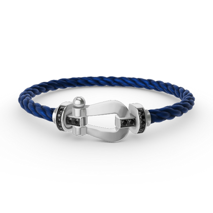 [Mystic Crown]FORCE LARGE HORSESHOE BLACK DIAMOND BRACELET SILVER