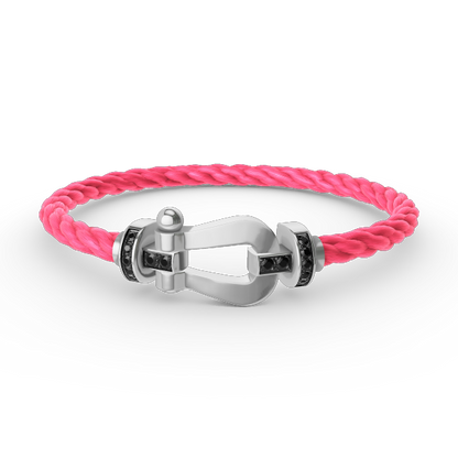 [Mystic Crown]FORCE LARGE HORSESHOE BLACK DIAMOND BRACELET SILVER