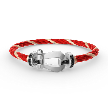 [Mystic Crown]FORCE LARGE HORSESHOE BLACK DIAMOND BRACELET SILVER