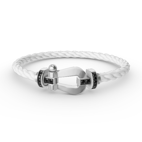 [Mystic Crown]FORCE LARGE HORSESHOE BLACK DIAMOND BRACELET SILVER