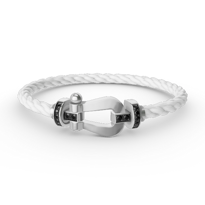 [Mystic Crown]FORCE LARGE HORSESHOE BLACK DIAMOND BRACELET SILVER
