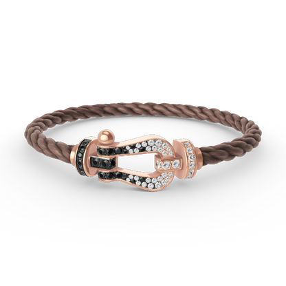 [Mystic Crown]FORCE LARGE HORSESHOE BLACK WHITE DIAMOND BRACELET ROSE GOLD