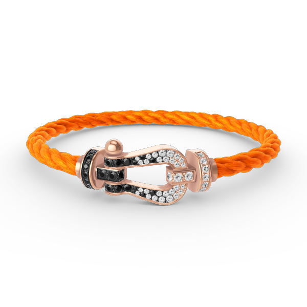 [Mystic Crown]FORCE LARGE HORSESHOE BLACK WHITE DIAMOND BRACELET ROSE GOLD