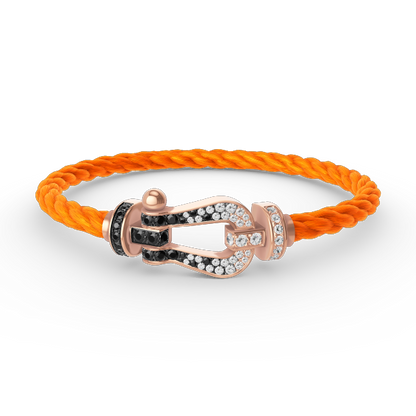 [Mystic Crown]FORCE LARGE HORSESHOE BLACK WHITE DIAMOND BRACELET ROSE GOLD