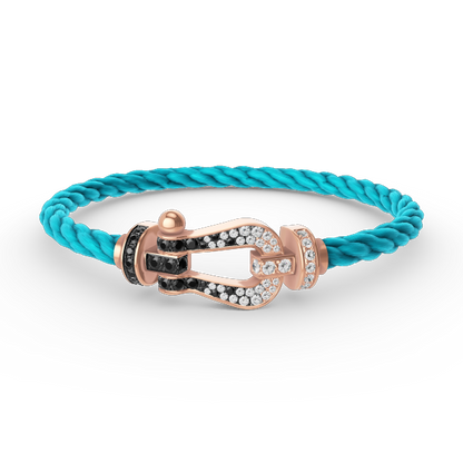 [Mystic Crown]FORCE LARGE HORSESHOE BLACK WHITE DIAMOND BRACELET ROSE GOLD