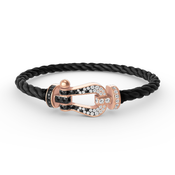 [Mystic Crown]FORCE LARGE HORSESHOE BLACK WHITE DIAMOND BRACELET ROSE GOLD
