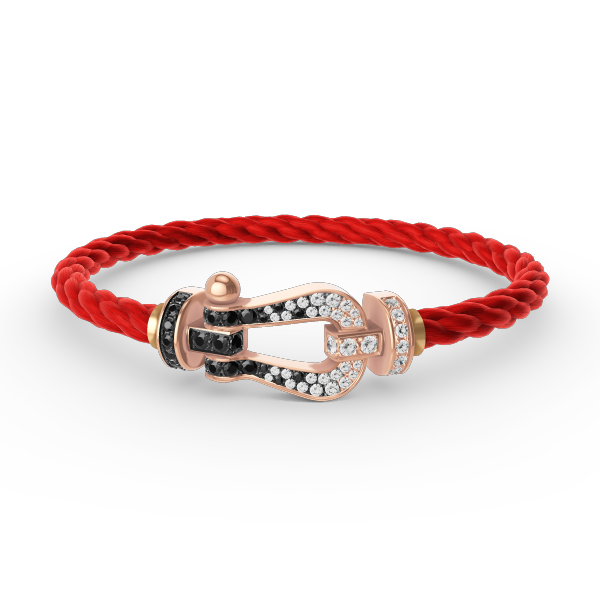 [Mystic Crown]FORCE LARGE HORSESHOE BLACK WHITE DIAMOND BRACELET ROSE GOLD