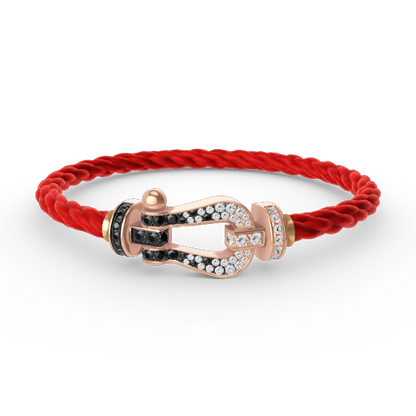 [Mystic Crown]FORCE LARGE HORSESHOE BLACK WHITE DIAMOND BRACELET ROSE GOLD