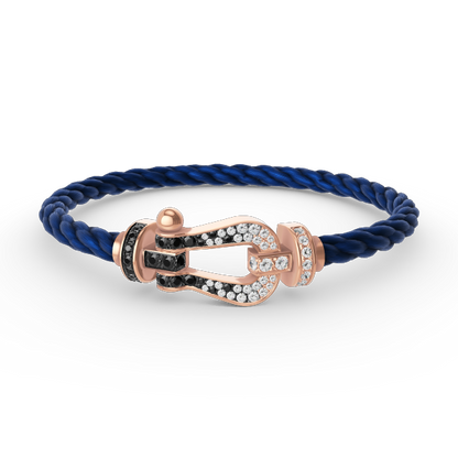 [Mystic Crown]FORCE LARGE HORSESHOE BLACK WHITE DIAMOND BRACELET ROSE GOLD