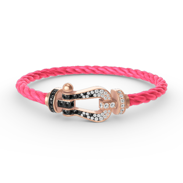 [Mystic Crown]FORCE LARGE HORSESHOE BLACK WHITE DIAMOND BRACELET ROSE GOLD