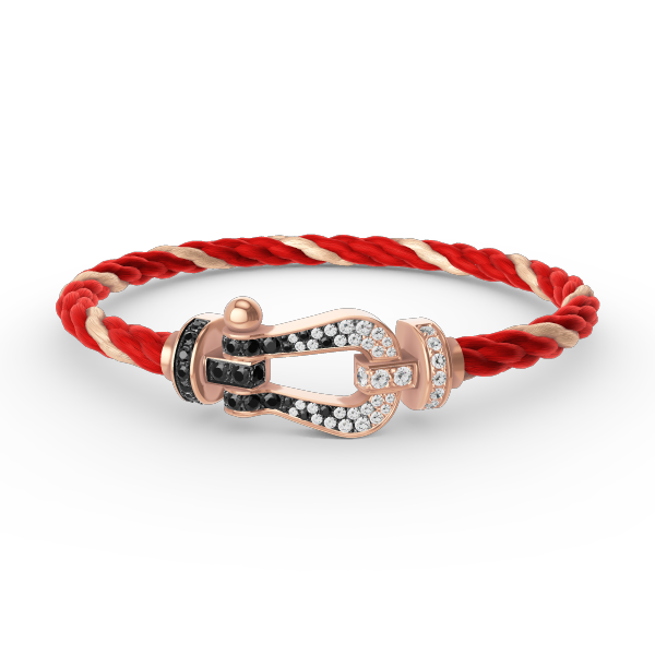 [Mystic Crown]FORCE LARGE HORSESHOE BLACK WHITE DIAMOND BRACELET ROSE GOLD