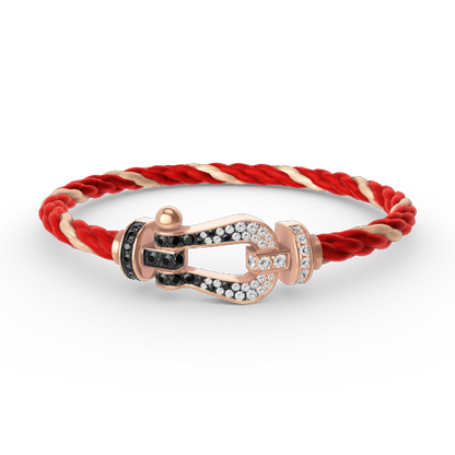 [Mystic Crown]FORCE LARGE HORSESHOE BLACK WHITE DIAMOND BRACELET ROSE GOLD