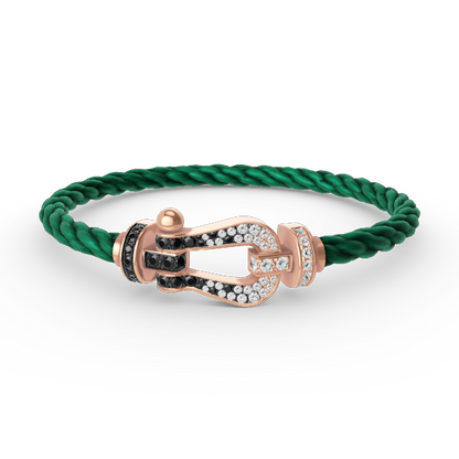 [Mystic Crown]FORCE LARGE HORSESHOE BLACK WHITE DIAMOND BRACELET ROSE GOLD