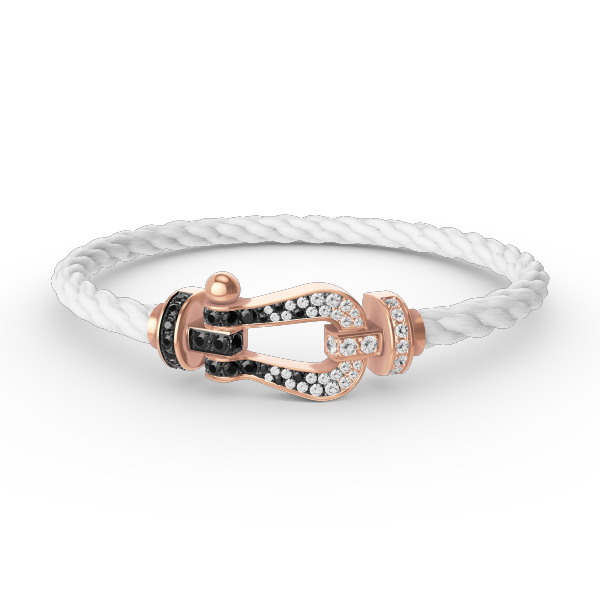 [Mystic Crown]FORCE LARGE HORSESHOE BLACK WHITE DIAMOND BRACELET ROSE GOLD