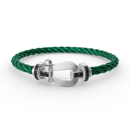 [Mystic Crown]FORCE LARGE HORSESHOE BLACK DIAMOND BRACELET SILVER