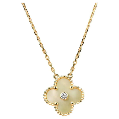 [Mystic Crown]CLOVER 15MM DIAMOND GOLD MOTHER OF PEARL NECKLACE