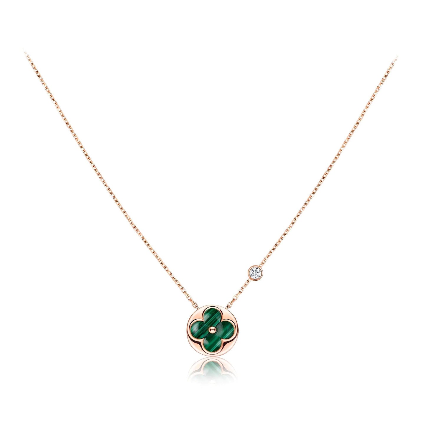 [Mystic Crown]SUN PEDANT PINK GOLD 1 DIAMOND NECKLACE