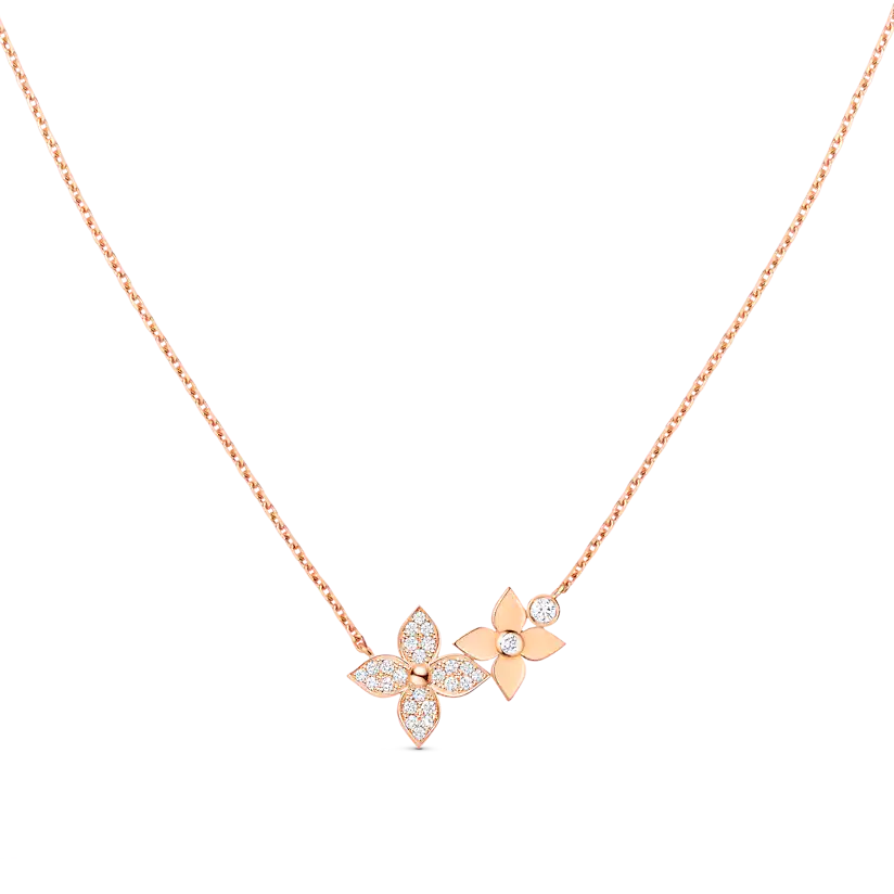 [Mystic Crown]STAR BLOSSOM NECKLACE PINK GOLD DIAMONDS